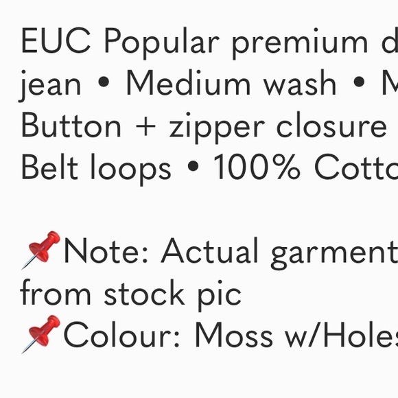 Rag & Bone Boyfriend Jean in Moss w/ Holes color sz 24 - Picture 5 of 11